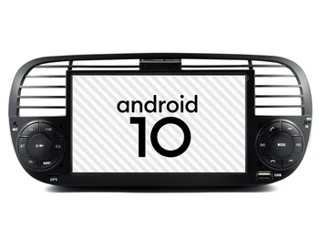 

Black android 10 car gps radio Fit Fiat 500 bluetooth DSP split screen tape recorder automotivo multimedia player Full Touch