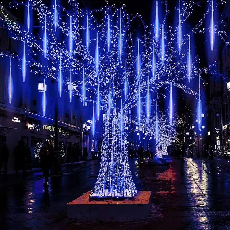 string lights 30CM Party LED Lights Shower Rain Snowfalls Christmas Tree Garden Outdoor Outdoor holiday decoration #3D31 (14)