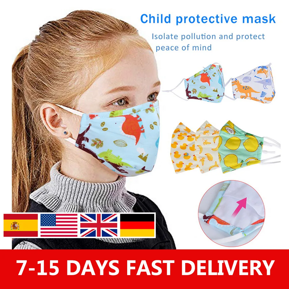 

5pcs Cartoon Animal Printing Breathable Warm Anti Dust Mask Non-woven Kids Mouth Mask Mouth Cover Outdoor Mask Filter For Kids