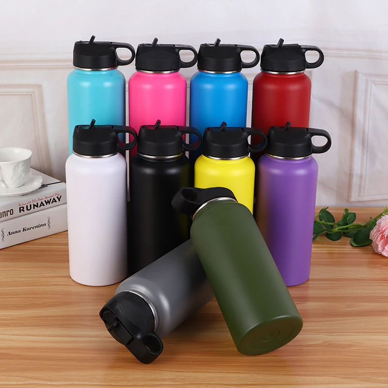 Najtaniej Solidna oryginalność 304 butelka wody ze stali nierdzewnej na zewnątrz Deportes pojemność zatrzymywanie ciepła termosy i termosy