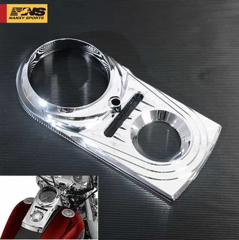 

Chrome Motorcycle Dash Panel Insert Cover Trim Case for Harley Softail FXDWG Dyna Wide Glide FLS FXS FLST FXST FXSB