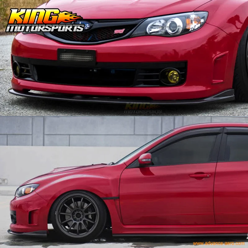 Подходит для 08 10 Subaru Impreza WRX STI CS Тип переднего бампера губ PU Global БЕСПЛАТНАЯ