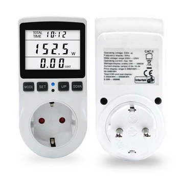 

1pc Durable Energy Costs Meter Ammeter EU Plug Electricity Meter Socket Power Metering Socket Digital Power Meter Socket