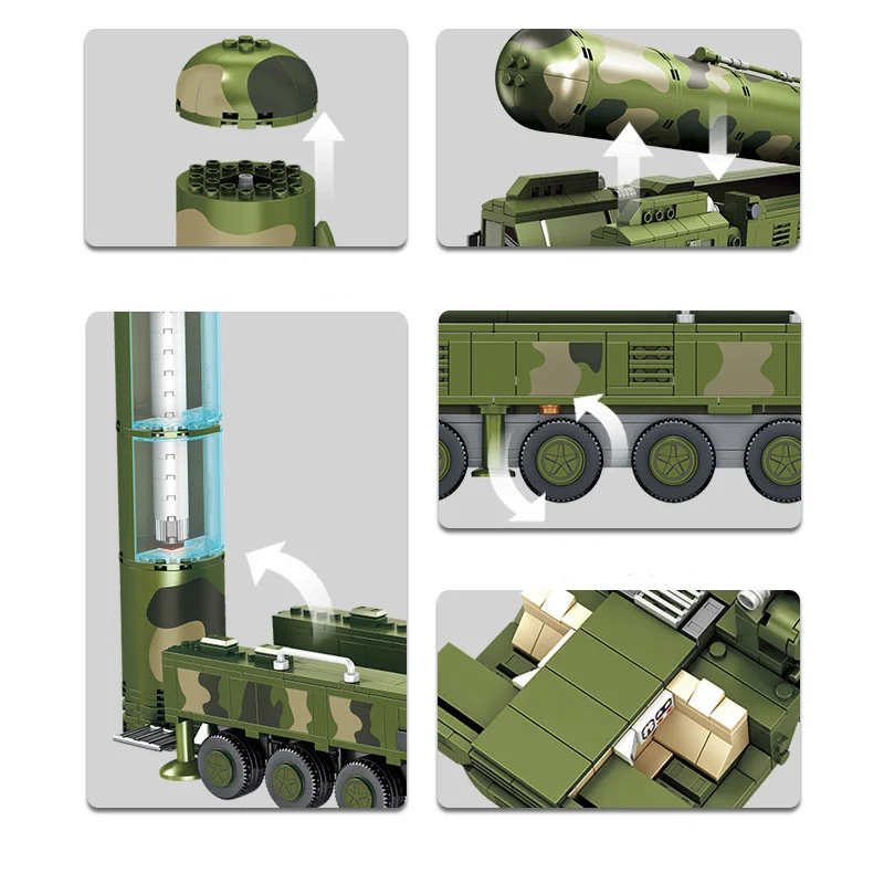 1585pcs Military Df41 Intercontinental Ballistic Missile Building Block Model BN for sale online 