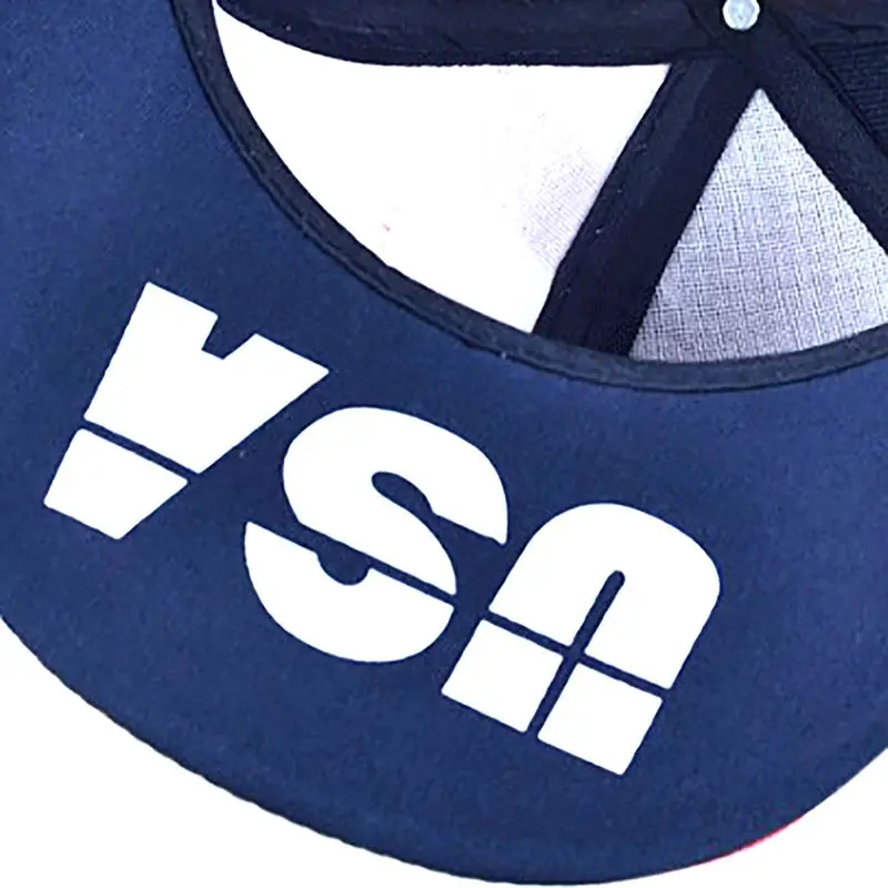 Outdoor Sports Wear With Adjustable Back Closure Baseball Cap Women Men Flat Brim American Flag Embroidered Hat Headwear