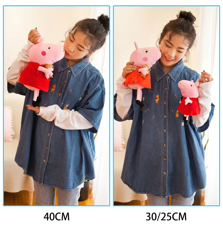 4 шт./компл. Peppa Pig Семейные плюшевые куклы 30-40 см подушка игрушки для детей подарки на день рождения Игрушка Аниме Свинка Пеппа хлопковые мягкие куклы