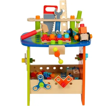 

Children's Multifunctional Wood Tool Table Toys Game Learning Construction Education Toys Asylum A Birthday Present