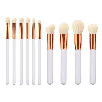 

10pcs Wooden Handle Soft Wool Fiber Bristles Makeup Brush Cosmetics Powder Blush Brush Kit for Woman Ladies (T-10-150)