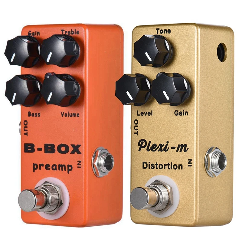 2 шт. MOSKY B-Box/Plexi-M электрогитара предусилитель Педаль Эффекта овердрайв Цельнометаллический корпус True Bypass