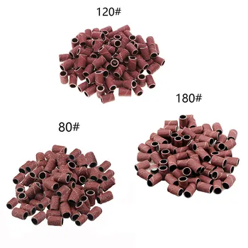 

300PCS Nail Art Sanding Bands Acrylic Polishing Gel Cuticle Clean Electric Nail Drill Machine Nail Drill Sander 80/120/180# Grit