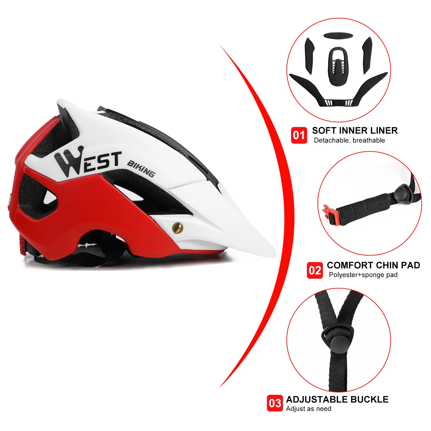 Велосипедный шлем WEST BIKING ультралегкий литой защитный головной убор для горных
