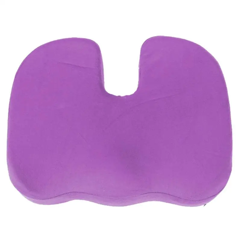 Подушка сиденья Coccyx ортопедический пенный наполнитель с эффектом памяти U массажные на сиденья Подушка для стула для автомобиля массаж в офисе подушка - Цвет: Фиолетовый