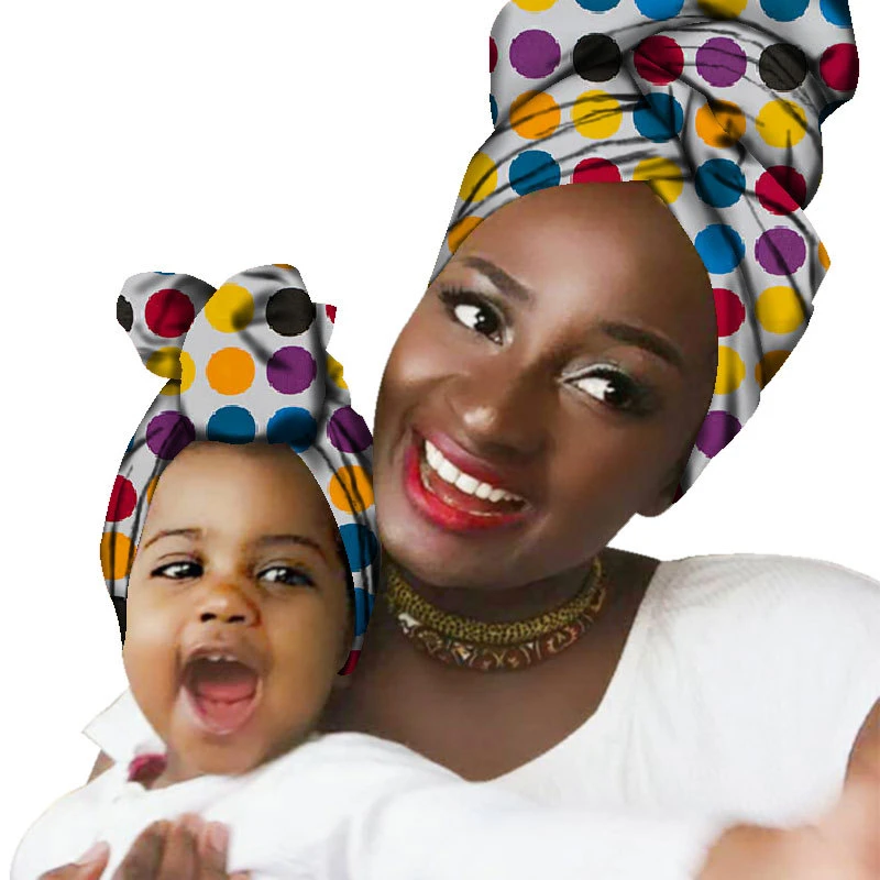 24 цвета, для взрослых и детей, хлопок, африканская мода, повязка на голову, напечатано, богатый Базен, платье, одежда для мамы и дочки, платье, нигерийский головной убор - Цвет: Color13
