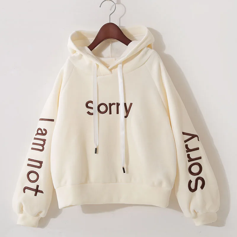 Neploe, женские велюровые толстовки, Осень-зима, толстые топы, Мода Harajuku, с вышитыми буквами, толстовка, повседневные свободные пуловеры 56712
