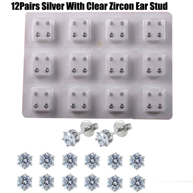 Sterilized Dozen Pack Gold & Silver Color Ear Cartilage Tragus Piercing Stud Earring Mixed Colors Shape Star Heart Pearl