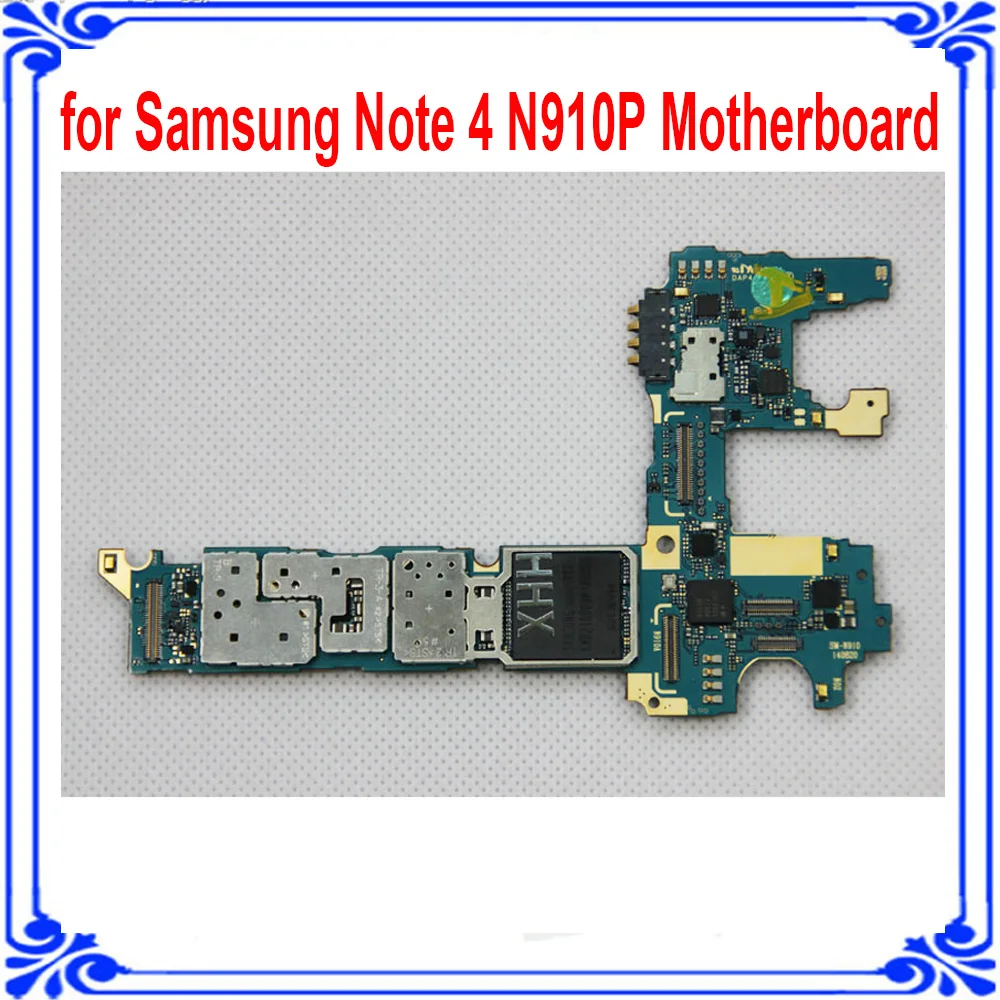 

100% original motherboard for Samsung Galaxy Note 4 N910P Logic Boards good working with Android System main board