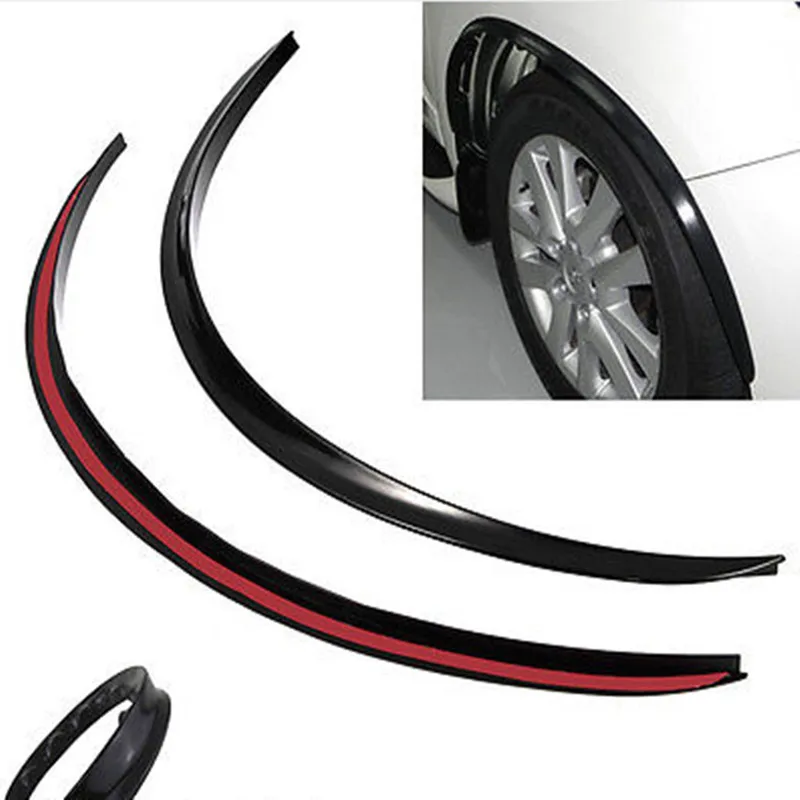 2 Pcs Black Car Truck Fender Flare Wheel Eyebrow Stickers Protection