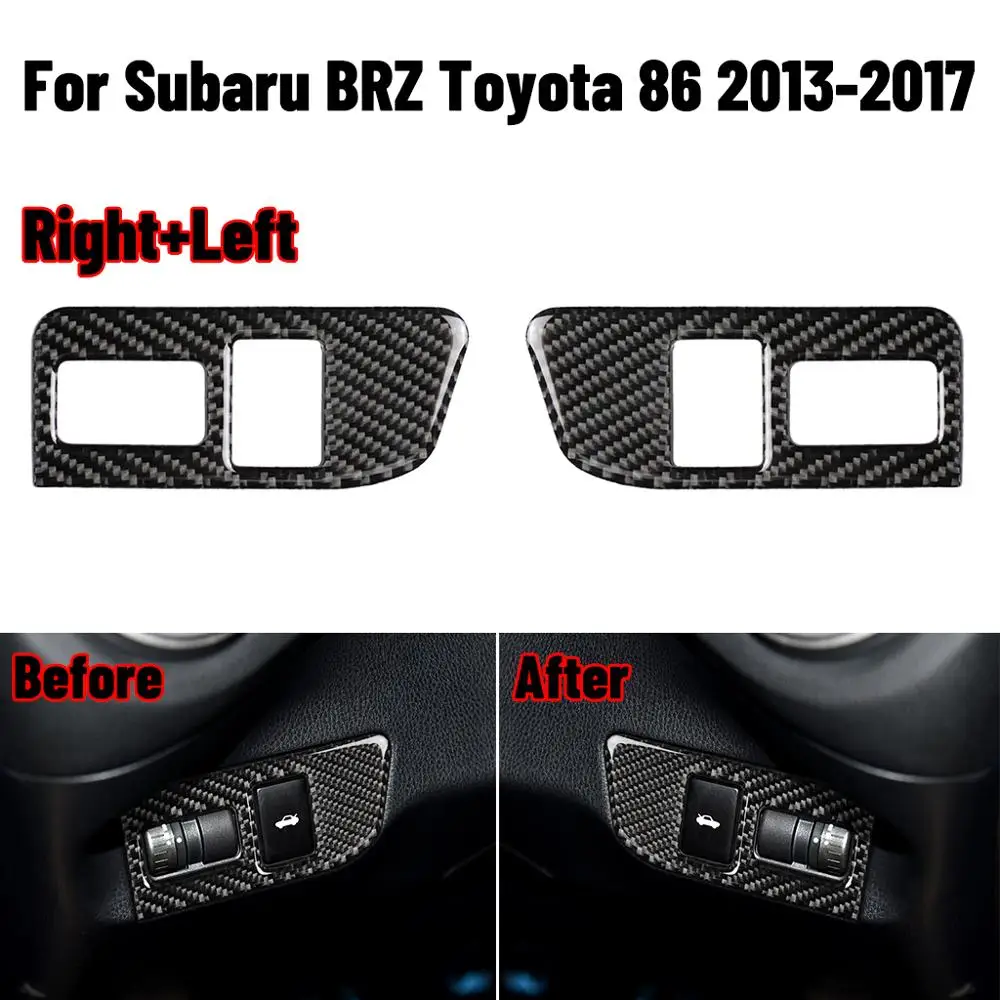 

1Pair Carbon Fiber Rear Trunk Switch Control Button Car Stickers For Subaru BRZ Toyota 86 2013-2019