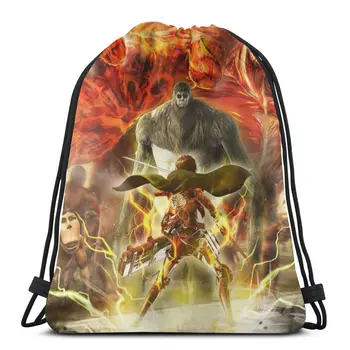 

New Hot Beautiful Attack Titan Fashion Cartoon Student School High Quality Backpack Boys Woman Girls Drawstring bag