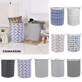 

1pc Storage Basket Laundry Linen Dirty Clothes Toys Organizer Barrel 35*45cm Home Storage Basket For Toy Underwear Sundries