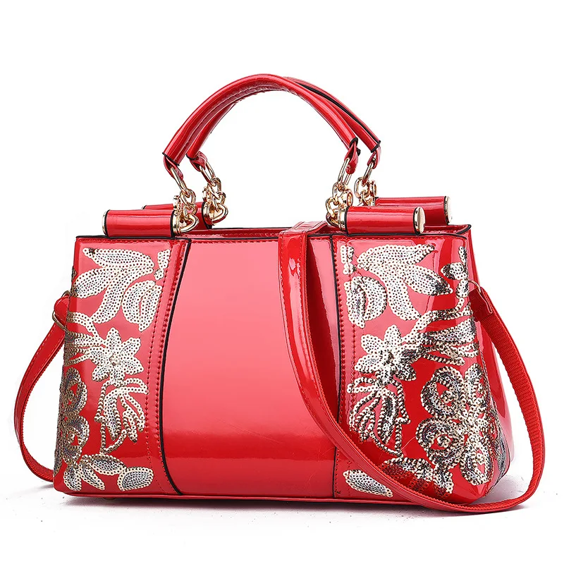 Модная женская сумка с вышивкой, кожаные кошельки и сумки, роскошные известные бренды, сумки через плечо, женские сумки-мессенджеры, Bolsa Feminina - Цвет: Red