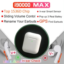 i90000 Max TWS Air 2 изменение имени расположение Bluetooth гарнитура в уши сенсор PK i100000 i1000 i2000 i9000tws i500 i520TWS