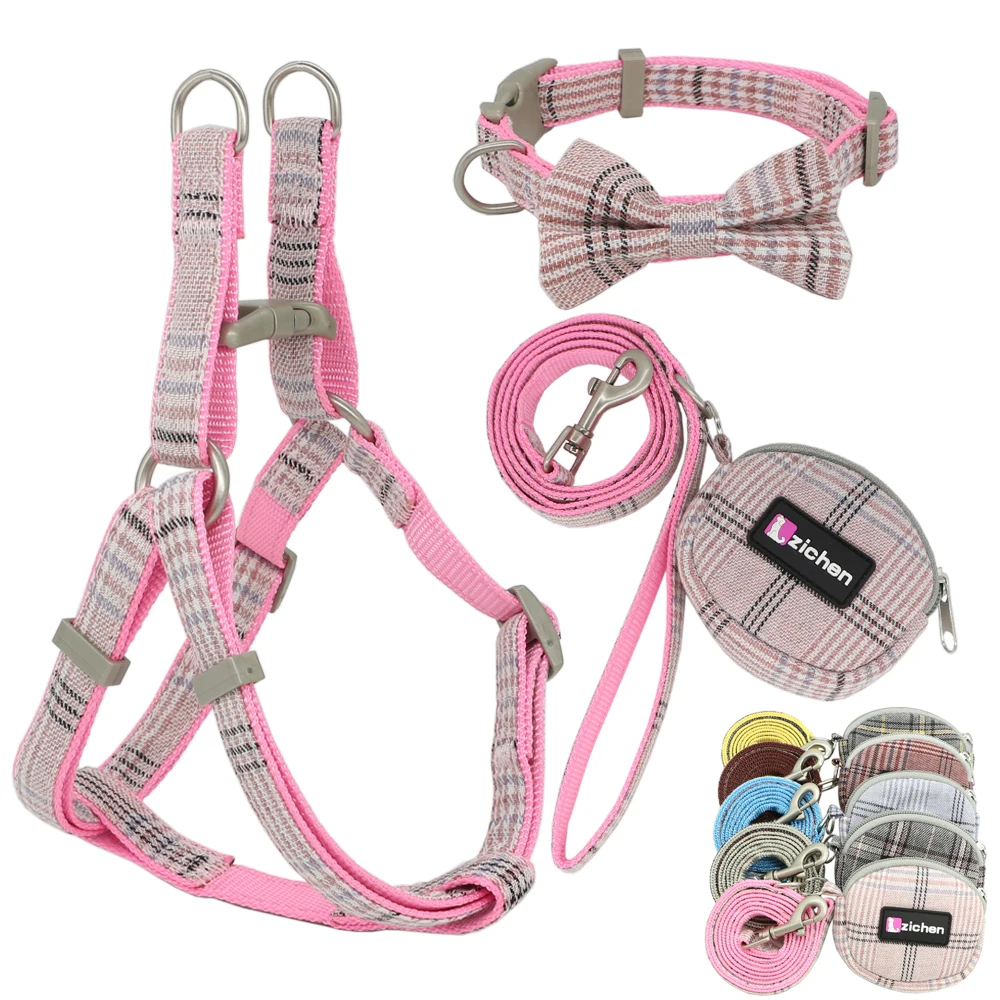 

Dog Harness Leash Set Adjustable Soft Nylon 2 Layer Durable For Small Medium Dogs Collar Pet Products Chihuahua