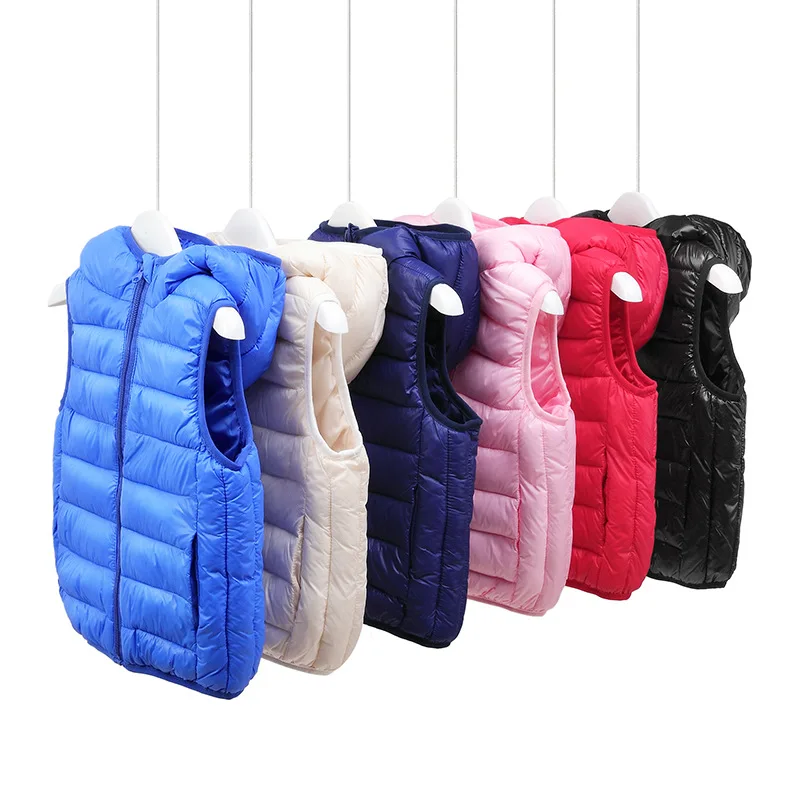 Поставка товаров, тонкий жилет для малышей детский жилет пуховый светильник с капюшоном для мальчиков, хлопковый жилет для школы Unif