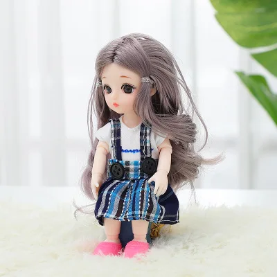 6 шт. 16 см модные куклы принцессы BJD с платьем и обувью 13 суставов подвижные 3D красивые ученики обнимают сладкие подарки для девочек