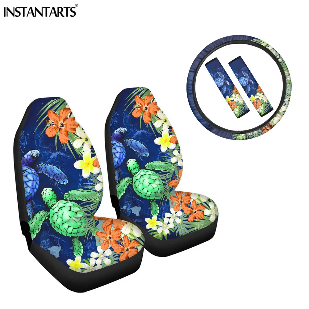 INSTANTARTS Hawaiian Polynesian Sea Turtles Hibiscus Pattern 5pcs Seat