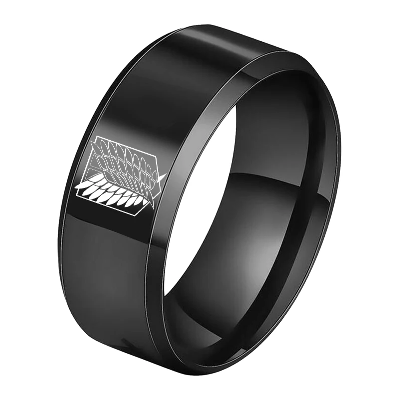 Anime Attack on Titan Titanium Stainless Steel Ring Shingeki no Kyojin Wings Of Liberty