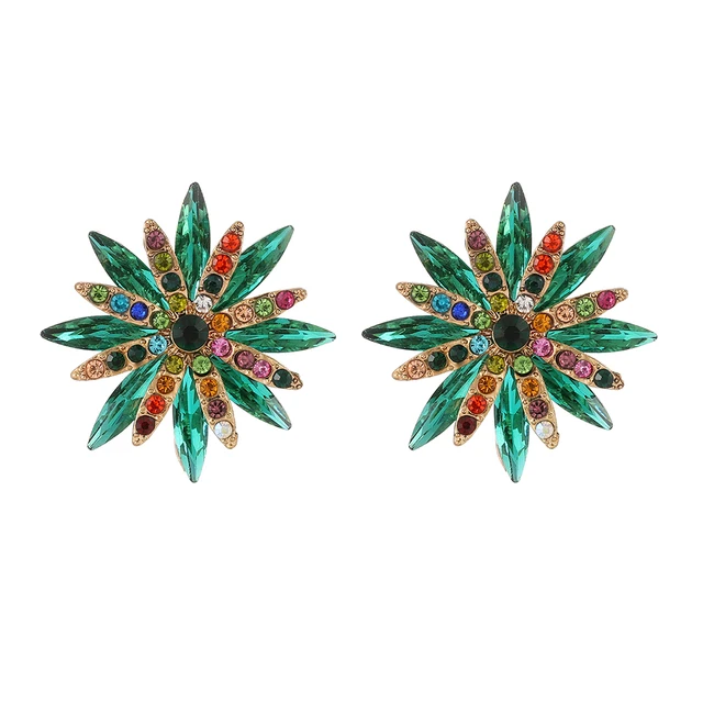 Ztech New Green Series Set Earrings Designer Jewelry Crystal Tassel Za Accessories Handmake Statement Bijoux Pendientes Brincos E1494
