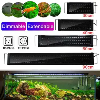 

30/40/60/90cm Super Slim LEDs Aquarium Lighting Aquatic Plant Light Extensible Waterproof Clip on Lamp for 40-130CM Fish Tank