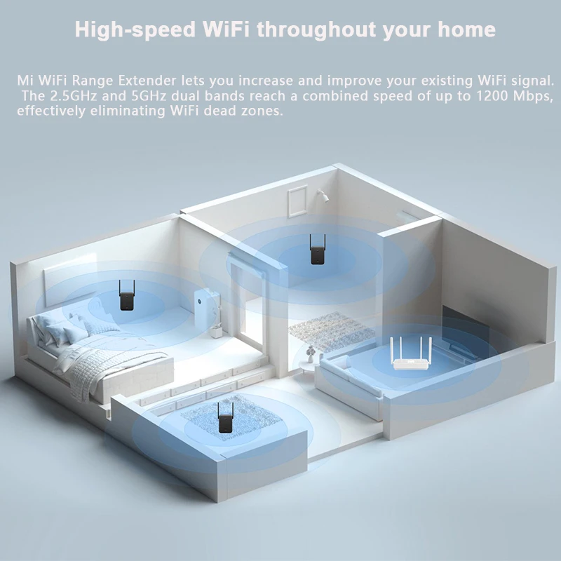 Phiên Bản Toàn Cầu Xiaomi Mi WiFi Range Extender AC1200 2.4GHz Và 5GHz 1200Mbps Ethernet Khuếch Đại WiFi tín Hiệu Router signal booster for wifi modem