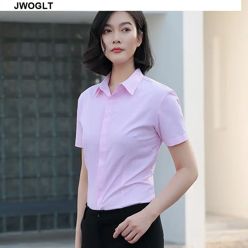 light pink women's dress shirt