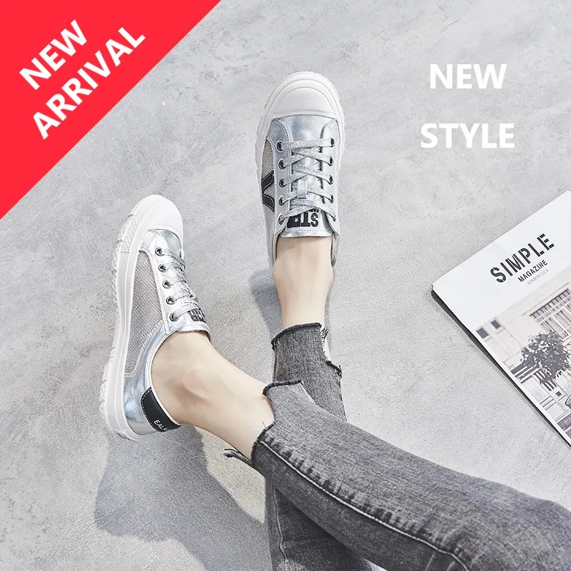 

Girls Skateboarding Shoes High Quality White Women Shoes Outdoor Flat Platform Sneakers Summer Mesh Breathable Zapatillas Mujer