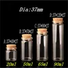 20ml 50ml 65ml 90ml Glass Bottles for Weding Holiday Decoration Christmas Gift Empty Jars Crafts Bottles 24pcs 5