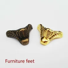 

4PCS Antique Corner Protector Bronze Jewelry Chest Box Wooden Case Decorative Feet Leg Metal Corner Bracket Hardware