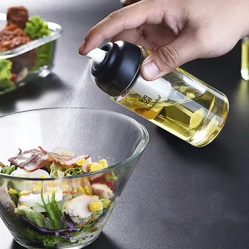 

Pressure Nozzle Oil Can kitchen spray oil bottle transparent high borosilicate glass vinegar bottle sesame oil bottle