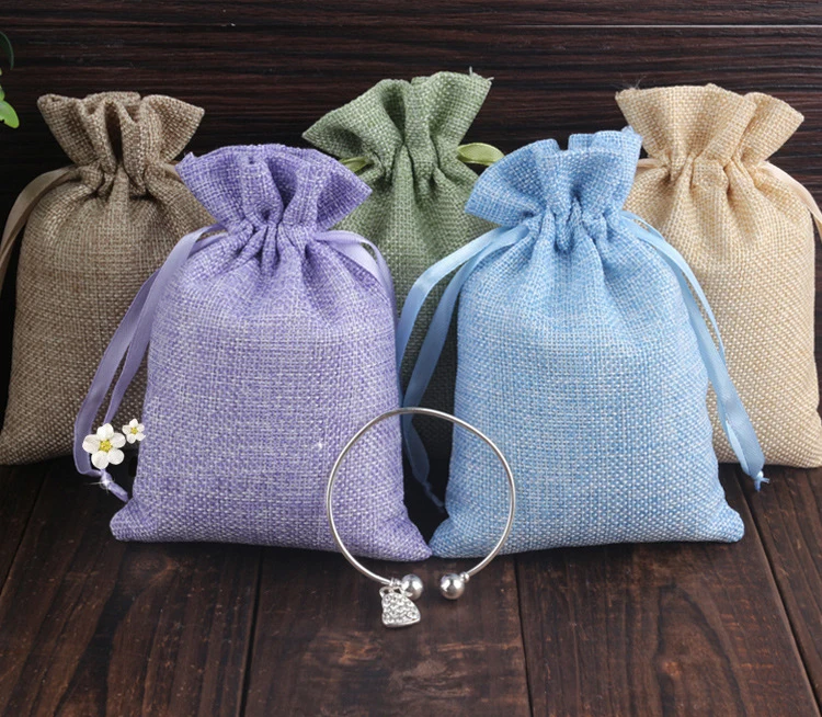 

16*20 1000pcs Jute Drawstring Sacks gift bags with jewelry/Accessories/Cosmetic/wedding/christmas Linen pouch Packaging Bag