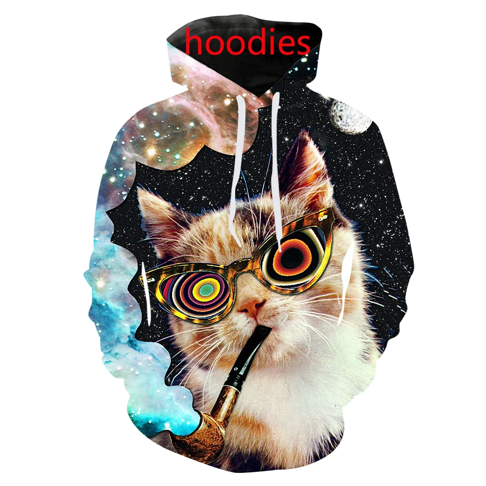 Мужская футболка с 3D-принтом Sky cat свитшот худи на молнии штаны модная мужская в