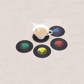 

Vinyl Record Table Mats Drink Coaster Table Creative Coasters Heat-resistant Non Slip Pads Coffee Mug Cup Mats