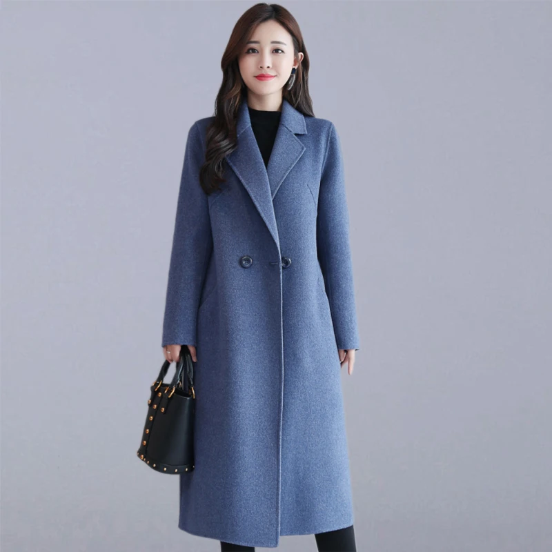 

Autumn Winter Blends Woolens Overcoat Women Long Jackets Casual Coats New Fashion Single Button Female Outerwear Coats P140