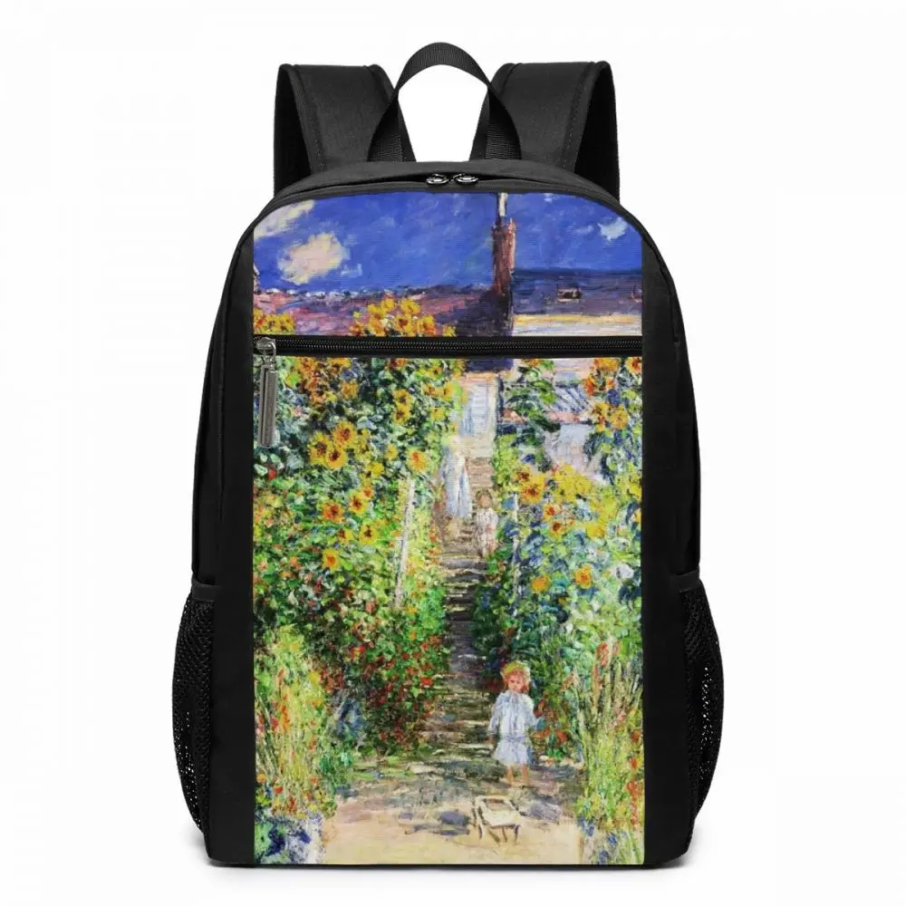 Monet рюкзак Monet рюкзаки для мужчин и женщин высокое качество сумка трендовая многофункциональная печать студенческие хозяйственные сумки - Цвет: Claude Monet The