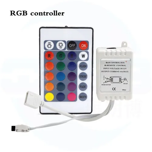 SMD 2835 3528 5050 5730 5630 3014 LED 스트립 조명용 RGB IR 리모컨, 3 키, 24 키, 44 키, DC12V 3