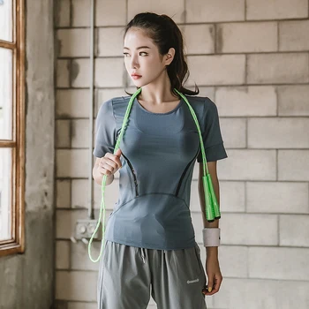 Nu-June Quick Dry Women Yoga T-shirt and Bra Set for Gym Fitness Suit Workout Sport Set Woman Running Tracksuit Sets 1