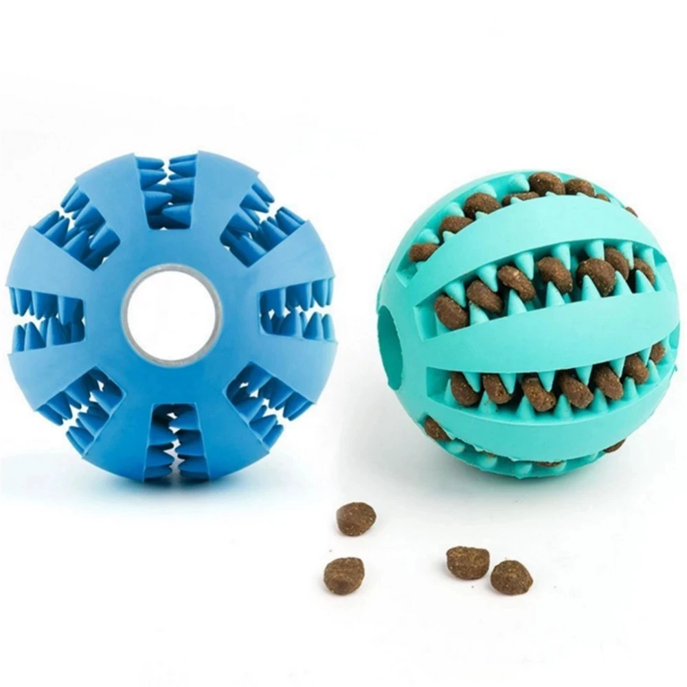 Juguetes de pelota para perros, pelota interactiva, divertida y elástica, para masticar, Bola de comida, Extra-pelota de goma resistente