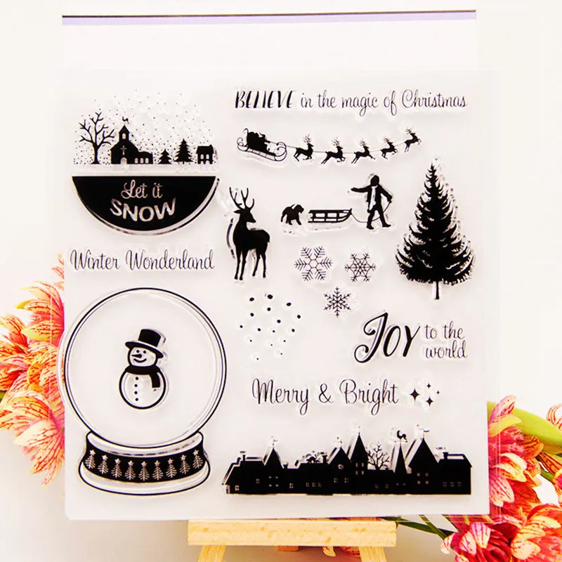 Christmas snowball Clear Stamp Transparent Silicone Seal for DIY Scrapbooking Card Making Photo Album Decor Crafts Supplies | Дом и сад