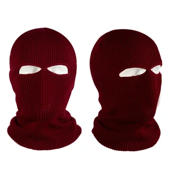 

Full Face Mask Knit Cap 2 Holes Ski Mask Hat Shield Bean Hat Winter Warm Hat Skiing Bibs ZJ55