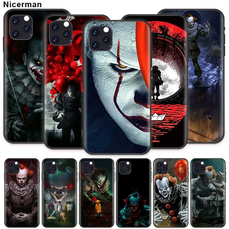 

Pennywise Clown Horror Case for Apple iPhone 11 X XR XS Max 7 8 6 6S Plus 5 5S SE 5C Black Silicone Cover Phone Cobrir Caso Cage